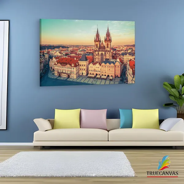 Multicolor_Church_Of_Our_Lady_Be|_Fore_T?N,_Wooden_Framed_Canvas_Paintings_|_For_Living_Room_|_Bedroom_|_Office_|_Gallery_|_Ready_Wall_Mount_Canvas_Wall_Art_Painting_|_Size_-_12_X_18In,_Ct0550