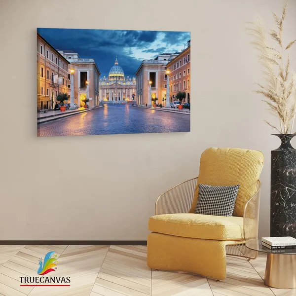 Multicolor_Saint_Peter'S_Square,_Wooden_Framed_Canvas_Paintings_|_For_Living_Room_|_Bedroom_|_Office_|_Gallery_|_Ready_Wall_Mount_Canvas_Wall_Art_Painting_|_Size_-_12_X_18In,_Ct0552