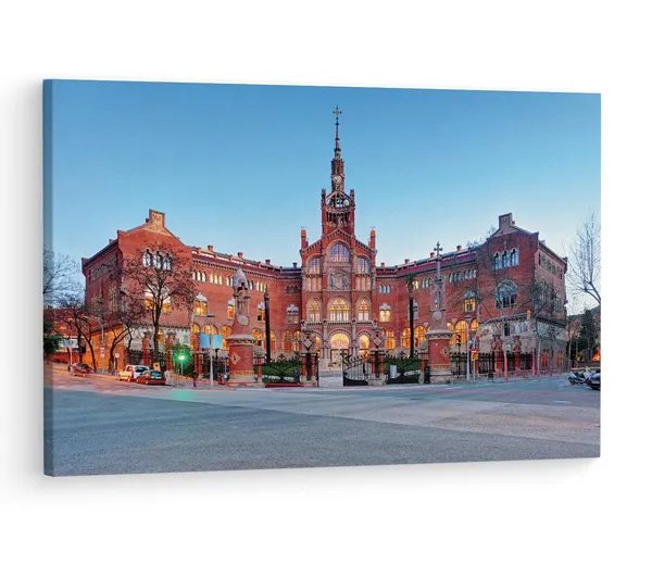 Multicolor_Recinte_Modernista_De_Sant_Pau,_Wooden_Framed_Canvas_Paintings_|_For_Living_Room_|_Bedroom_|_Office_|_Gallery_|_Ready_Wall_Mount_Canvas_Wall_Art_Painting_|_Size_-_12_X_18In,_Ct0555