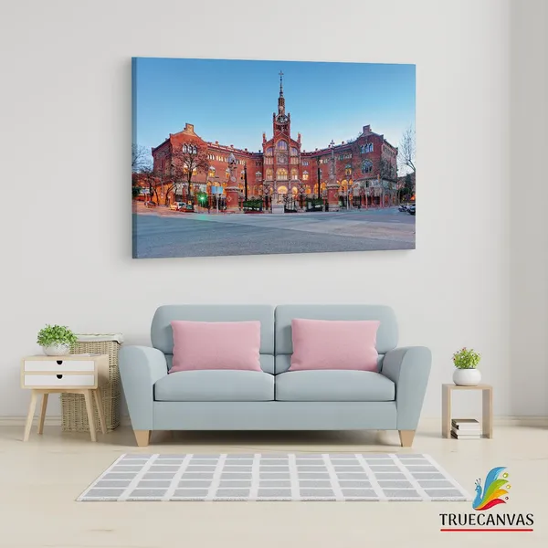 Multicolor_Recinte_Modernista_De_Sant_Pau,_Wooden_Framed_Canvas_Paintings_|_For_Living_Room_|_Bedroom_|_Office_|_Gallery_|_Ready_Wall_Mount_Canvas_Wall_Art_Painting_|_Size_-_12_X_18In,_Ct0555