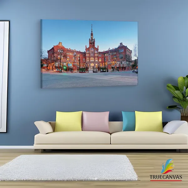 Multicolor_Recinte_Modernista_De_Sant_Pau,_Wooden_Framed_Canvas_Paintings_|_For_Living_Room_|_Bedroom_|_Office_|_Gallery_|_Ready_Wall_Mount_Canvas_Wall_Art_Painting_|_Size_-_12_X_18In,_Ct0555