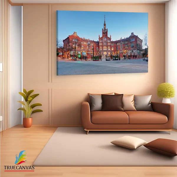 Multicolor_Recinte_Modernista_De_Sant_Pau,_Wooden_Framed_Canvas_Paintings_|_For_Living_Room_|_Bedroom_|_Office_|_Gallery_|_Ready_Wall_Mount_Canvas_Wall_Art_Painting_|_Size_-_12_X_18In,_Ct0555