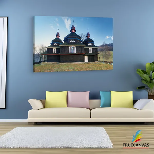 Multicolor_Temple_Of_The_Protection,_Wooden_Framed_Canvas_Paintings_|_For_Living_Room_|_Bedroom_|_Office_|_Gallery_|_Ready_Wall_Mount_Canvas_Wall_Art_Painting_|_Size_-_12_X_18In,_Ct0556