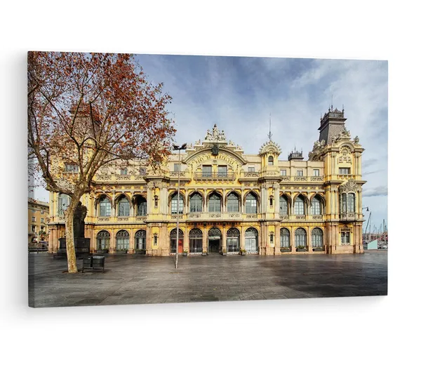 Multicolor_Junta_D'Obres_Del_Port,_Wooden_Framed_Canvas_Paintings_|_For_Living_Room_|_Bedroom_|_Office_|_Gallery_|_Ready_Wall_Mount_Canvas_Wall_Art_Painting_|_Size_-_12_X_18In,_Ct0557