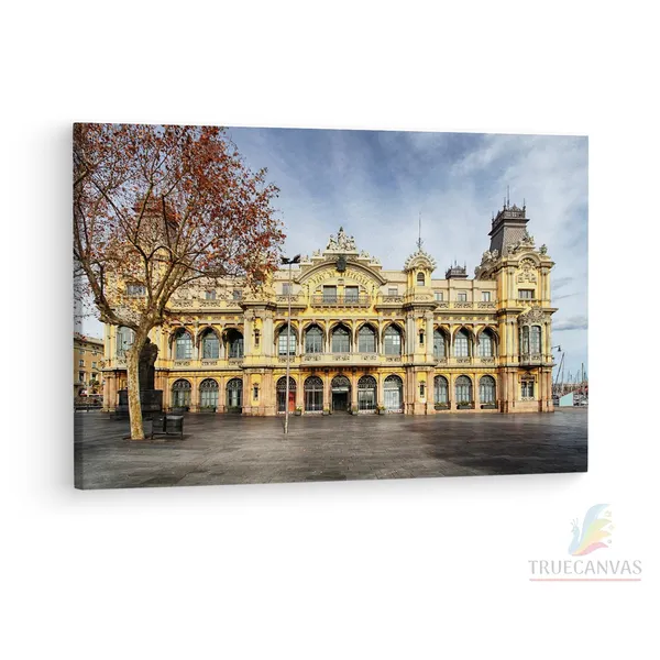 Multicolor_Junta_D'Obres_Del_Port,_Wooden_Framed_Canvas_Paintings_|_For_Living_Room_|_Bedroom_|_Office_|_Gallery_|_Ready_Wall_Mount_Canvas_Wall_Art_Painting_|_Size_-_12_X_18In,_Ct0557