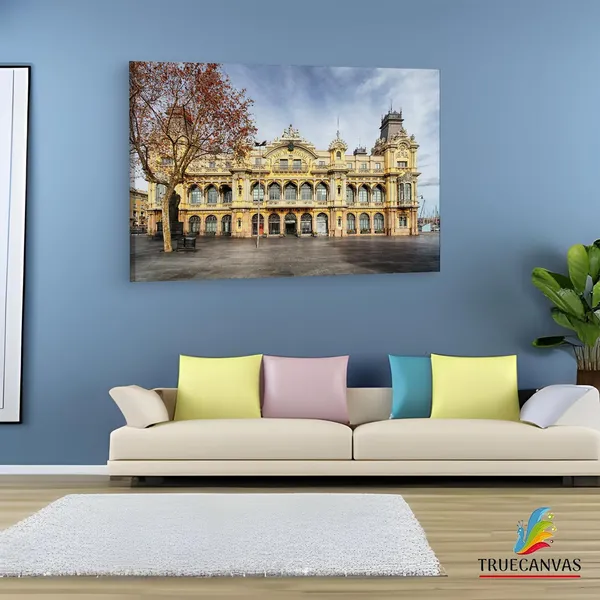Multicolor_Junta_D'Obres_Del_Port,_Wooden_Framed_Canvas_Paintings_|_For_Living_Room_|_Bedroom_|_Office_|_Gallery_|_Ready_Wall_Mount_Canvas_Wall_Art_Painting_|_Size_-_12_X_18In,_Ct0557