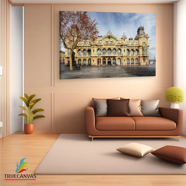 Multicolor_Junta_D'Obres_Del_Port,_Wooden_Framed_Canvas_Paintings_|_For_Living_Room_|_Bedroom_|_Office_|_Gallery_|_Ready_Wall_Mount_Canvas_Wall_Art_Painting_|_Size_-_12_X_18In,_Ct0557