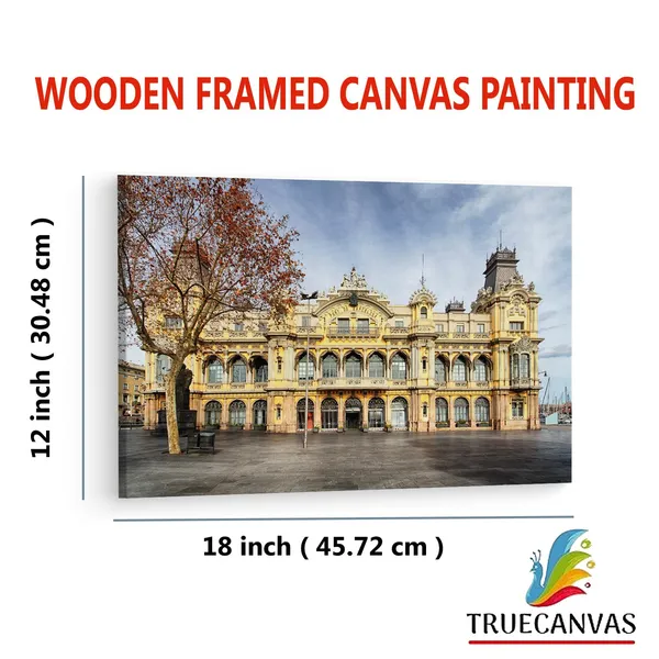Multicolor_Junta_D'Obres_Del_Port,_Wooden_Framed_Canvas_Paintings_|_For_Living_Room_|_Bedroom_|_Office_|_Gallery_|_Ready_Wall_Mount_Canvas_Wall_Art_Painting_|_Size_-_12_X_18In,_Ct0557