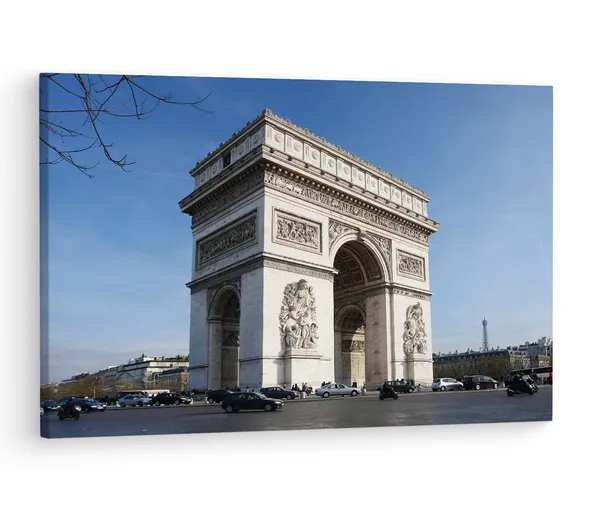Multicolor_Arc_De_Triomphe,_Wooden_Framed_Canvas_Paintings_|_For_Living_Room_|_Bedroom_|_Office_|_Gallery_|_Ready_Wall_Mount_Canvas_Wall_Art_Painting_|_Size_-_12_X_18In,_Ct0561