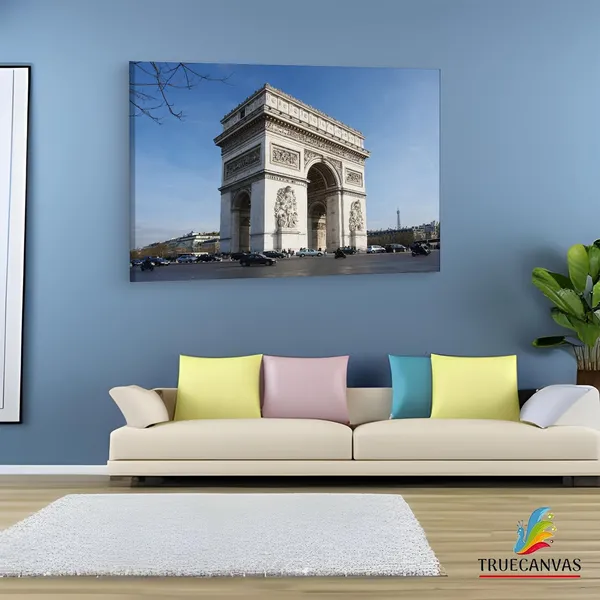 Multicolor_Arc_De_Triomphe,_Wooden_Framed_Canvas_Paintings_|_For_Living_Room_|_Bedroom_|_Office_|_Gallery_|_Ready_Wall_Mount_Canvas_Wall_Art_Painting_|_Size_-_12_X_18In,_Ct0561