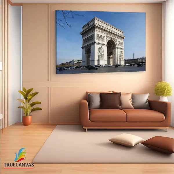 Multicolor_Arc_De_Triomphe,_Wooden_Framed_Canvas_Paintings_|_For_Living_Room_|_Bedroom_|_Office_|_Gallery_|_Ready_Wall_Mount_Canvas_Wall_Art_Painting_|_Size_-_12_X_18In,_Ct0561
