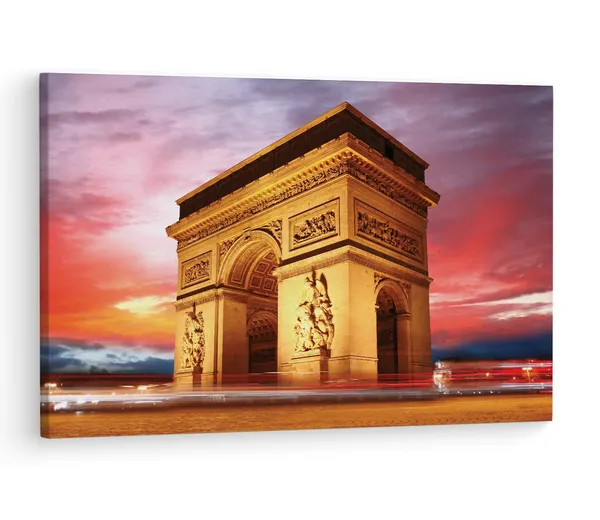 Multicolor_Arc_De_Triomphe,_Wooden_Framed_Canvas_Paintings_|_For_Living_Room_|_Bedroom_|_Office_|_Gallery_|_Ready_Wall_Mount_Canvas_Wall_Art_Painting_|_Size_-_12_X_18In,_Ct0562
