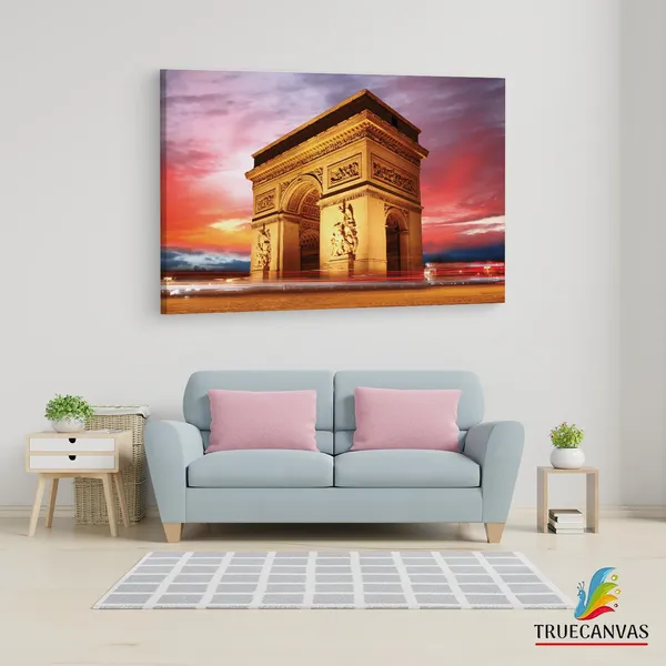 Multicolor_Arc_De_Triomphe,_Wooden_Framed_Canvas_Paintings_|_For_Living_Room_|_Bedroom_|_Office_|_Gallery_|_Ready_Wall_Mount_Canvas_Wall_Art_Painting_|_Size_-_12_X_18In,_Ct0562