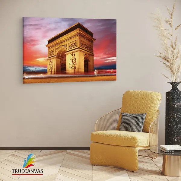 Multicolor_Arc_De_Triomphe,_Wooden_Framed_Canvas_Paintings_|_For_Living_Room_|_Bedroom_|_Office_|_Gallery_|_Ready_Wall_Mount_Canvas_Wall_Art_Painting_|_Size_-_12_X_18In,_Ct0562