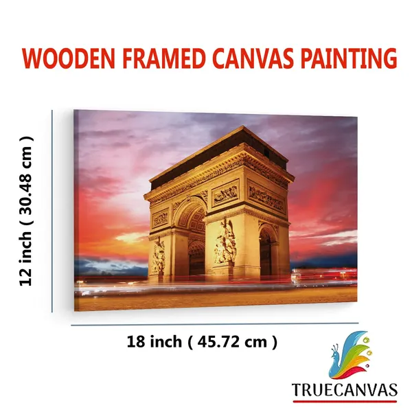 Multicolor_Arc_De_Triomphe,_Wooden_Framed_Canvas_Paintings_|_For_Living_Room_|_Bedroom_|_Office_|_Gallery_|_Ready_Wall_Mount_Canvas_Wall_Art_Painting_|_Size_-_12_X_18In,_Ct0562
