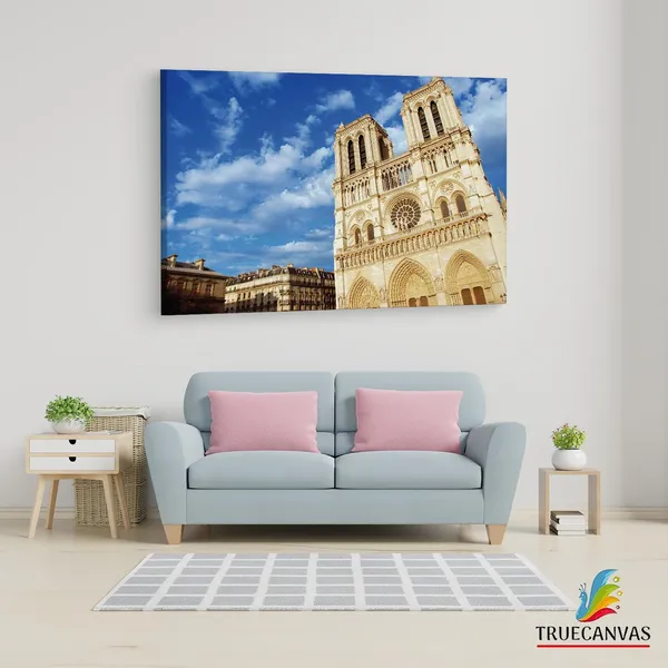 Multicolor_Cathodrale_Notre-Dame_De_Paris,_Wooden_Framed_Canvas_Paintings_|_For_Living_Room_|_Bedroom_|_Office_|_Gallery_|_Ready_Wall_Mount_Canvas_Wall_Art_Painting_|_Size_-_12_X_18In,_Ct0563