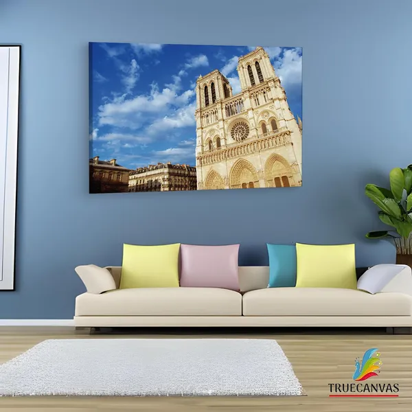 Multicolor_Cathodrale_Notre-Dame_De_Paris,_Wooden_Framed_Canvas_Paintings_|_For_Living_Room_|_Bedroom_|_Office_|_Gallery_|_Ready_Wall_Mount_Canvas_Wall_Art_Painting_|_Size_-_12_X_18In,_Ct0563