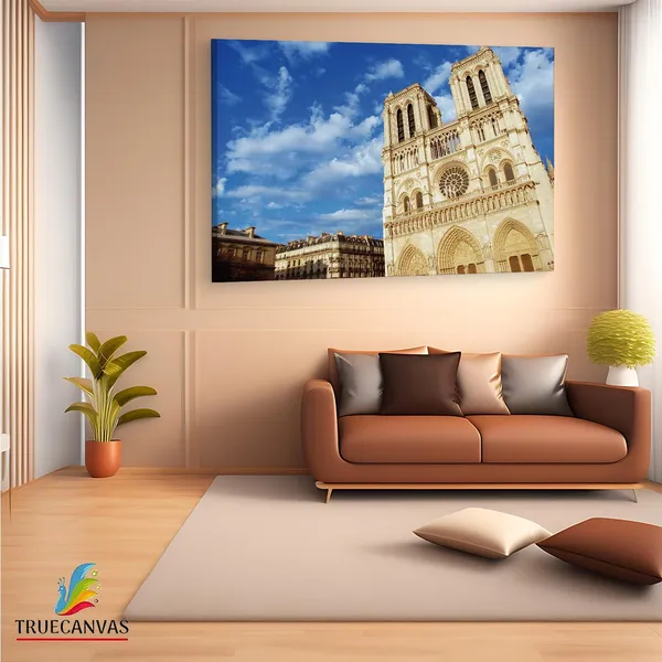 Multicolor_Cathodrale_Notre-Dame_De_Paris,_Wooden_Framed_Canvas_Paintings_|_For_Living_Room_|_Bedroom_|_Office_|_Gallery_|_Ready_Wall_Mount_Canvas_Wall_Art_Painting_|_Size_-_12_X_18In,_Ct0563