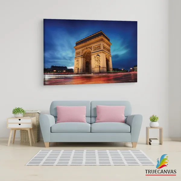 Multicolor_Arc_De_Triomphe,_Wooden_Framed_Canvas_Paintings_|_For_Living_Room_|_Bedroom_|_Office_|_Gallery_|_Ready_Wall_Mount_Canvas_Wall_Art_Painting_|_Size_-_12_X_18In,_Ct0566