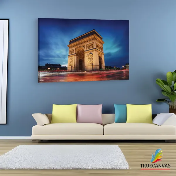 Multicolor_Arc_De_Triomphe,_Wooden_Framed_Canvas_Paintings_|_For_Living_Room_|_Bedroom_|_Office_|_Gallery_|_Ready_Wall_Mount_Canvas_Wall_Art_Painting_|_Size_-_12_X_18In,_Ct0566