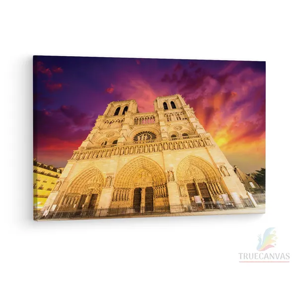 Multicolor_Cathodrale_Notre-Dame_De_Paris,_Wooden_Framed_Canvas_Paintings_|_For_Living_Room_|_Bedroom_|_Office_|_Gallery_|_Ready_Wall_Mount_Canvas_Wall_Art_Painting_|_Size_-_12_X_18In,_Ct0570