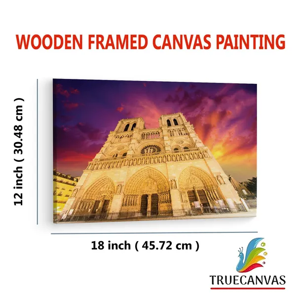 Multicolor_Cathodrale_Notre-Dame_De_Paris,_Wooden_Framed_Canvas_Paintings_|_For_Living_Room_|_Bedroom_|_Office_|_Gallery_|_Ready_Wall_Mount_Canvas_Wall_Art_Painting_|_Size_-_12_X_18In,_Ct0570