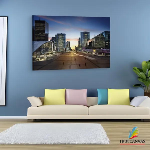 Multicolor_La_Defense,_Wooden_Framed_Canvas_Paintings_|_For_Living_Room_|_Bedroom_|_Office_|_Gallery_|_Ready_Wall_Mount_Canvas_Wall_Art_Painting_|_Size_-_12_X_18In,_Ct0579