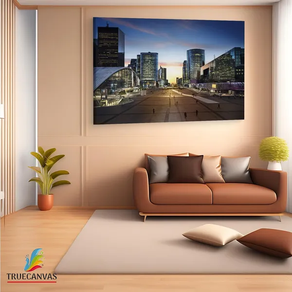Multicolor_La_Defense,_Wooden_Framed_Canvas_Paintings_|_For_Living_Room_|_Bedroom_|_Office_|_Gallery_|_Ready_Wall_Mount_Canvas_Wall_Art_Painting_|_Size_-_12_X_18In,_Ct0579