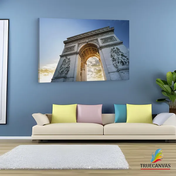Multicolor_Arc_De_Triomphe,_Wooden_Framed_Canvas_Paintings_|_For_Living_Room_|_Bedroom_|_Office_|_Gallery_|_Ready_Wall_Mount_Canvas_Wall_Art_Painting_|_Size_-_12_X_18In,_Ct0581