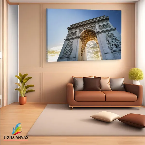 Multicolor_Arc_De_Triomphe,_Wooden_Framed_Canvas_Paintings_|_For_Living_Room_|_Bedroom_|_Office_|_Gallery_|_Ready_Wall_Mount_Canvas_Wall_Art_Painting_|_Size_-_12_X_18In,_Ct0581