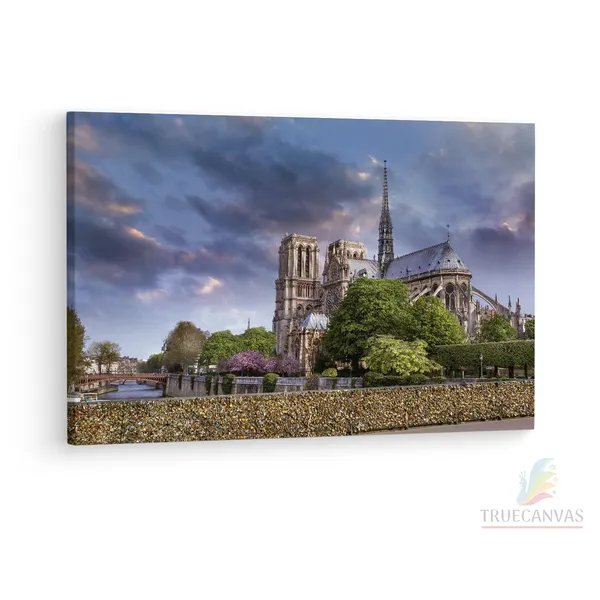 Multicolor_Cathodrale_Notre-Dame_De_Paris,_Wooden_Framed_Canvas_Paintings_|_For_Living_Room_|_Bedroom_|_Office_|_Gallery_|_Ready_Wall_Mount_Canvas_Wall_Art_Painting_|_Size_-_12_X_18In,_Ct0583
