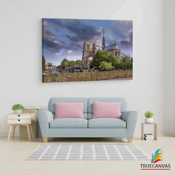 Multicolor_Cathodrale_Notre-Dame_De_Paris,_Wooden_Framed_Canvas_Paintings_|_For_Living_Room_|_Bedroom_|_Office_|_Gallery_|_Ready_Wall_Mount_Canvas_Wall_Art_Painting_|_Size_-_12_X_18In,_Ct0583