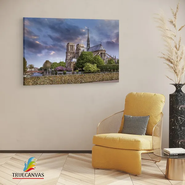 Multicolor_Cathodrale_Notre-Dame_De_Paris,_Wooden_Framed_Canvas_Paintings_|_For_Living_Room_|_Bedroom_|_Office_|_Gallery_|_Ready_Wall_Mount_Canvas_Wall_Art_Painting_|_Size_-_12_X_18In,_Ct0583