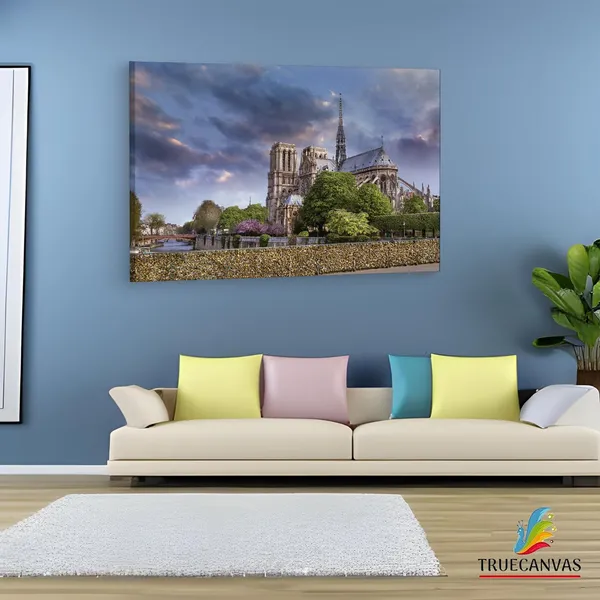 Multicolor_Cathodrale_Notre-Dame_De_Paris,_Wooden_Framed_Canvas_Paintings_|_For_Living_Room_|_Bedroom_|_Office_|_Gallery_|_Ready_Wall_Mount_Canvas_Wall_Art_Painting_|_Size_-_12_X_18In,_Ct0583