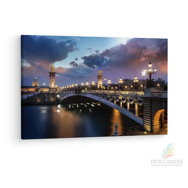 Multicolor_Pont_Alexandre,_Wooden_Framed_Canvas_Paintings_|_For_Living_Room_|_Bedroom_|_Office_|_Gallery_|_Ready_Wall_Mount_Canvas_Wall_Art_Painting_|_Size_-_12_X_18In,_Ct0584