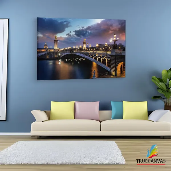 Multicolor_Pont_Alexandre,_Wooden_Framed_Canvas_Paintings_|_For_Living_Room_|_Bedroom_|_Office_|_Gallery_|_Ready_Wall_Mount_Canvas_Wall_Art_Painting_|_Size_-_12_X_18In,_Ct0584