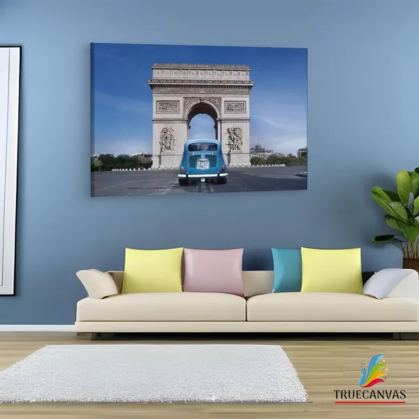 Multicolor_Arc_De_Triomphe,_Wooden_Framed_Canvas_Paintings_|_For_Living_Room_|_Bedroom_|_Office_|_Gallery_|_Ready_Wall_Mount_Canvas_Wall_Art_Painting_|_Size_-_12_X_18In,_Ct0591