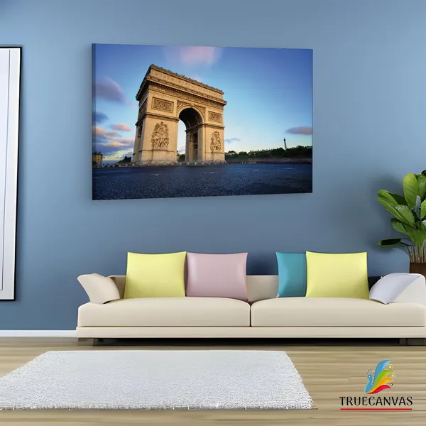 Multicolor_Arc_De_Triomphe,_Wooden_Framed_Canvas_Paintings_|_For_Living_Room_|_Bedroom_|_Office_|_Gallery_|_Ready_Wall_Mount_Canvas_Wall_Art_Painting_|_Size_-_12_X_18In,_Ct0595