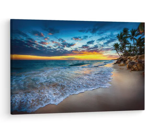 Multicolor_Punta_Cana_Beach_Windows,_Wooden_Framed_Canvas_Paintings_|_For_Living_Room_|_Bedroom_|_Office_|_Gallery_|_Ready_Wall_Mount_Canvas_Wall_Art_Painting_|_Size_-_12_X_18In,_Ct0600