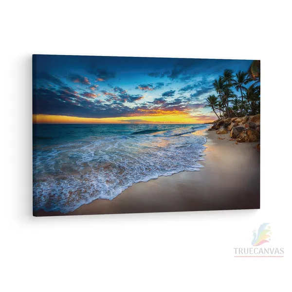 Multicolor_Punta_Cana_Beach_Windows,_Wooden_Framed_Canvas_Paintings_|_For_Living_Room_|_Bedroom_|_Office_|_Gallery_|_Ready_Wall_Mount_Canvas_Wall_Art_Painting_|_Size_-_12_X_18In,_Ct0600