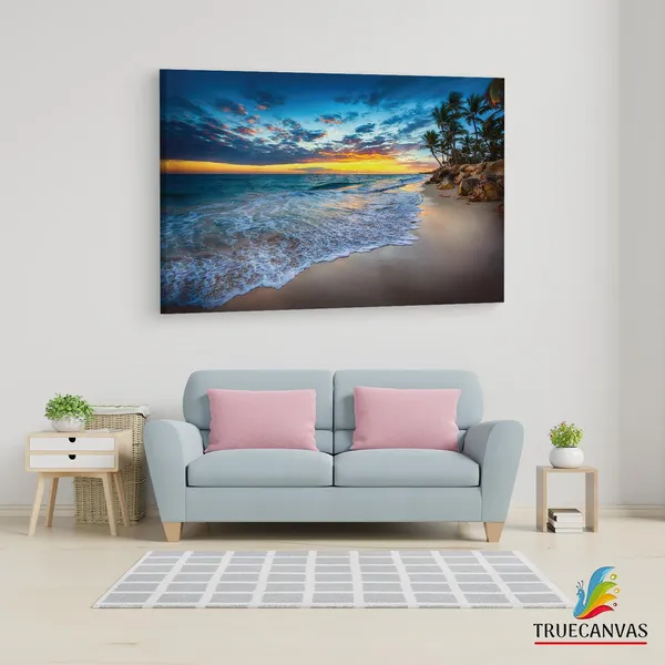 Multicolor_Punta_Cana_Beach_Windows,_Wooden_Framed_Canvas_Paintings_|_For_Living_Room_|_Bedroom_|_Office_|_Gallery_|_Ready_Wall_Mount_Canvas_Wall_Art_Painting_|_Size_-_12_X_18In,_Ct0600