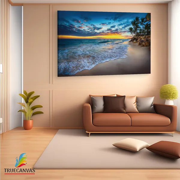 Multicolor_Punta_Cana_Beach_Windows,_Wooden_Framed_Canvas_Paintings_|_For_Living_Room_|_Bedroom_|_Office_|_Gallery_|_Ready_Wall_Mount_Canvas_Wall_Art_Painting_|_Size_-_12_X_18In,_Ct0600