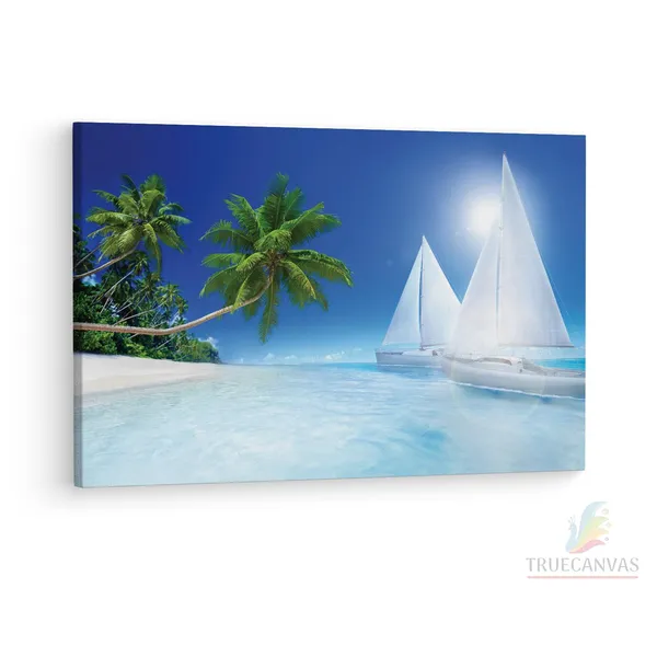 Multicolor_Summer_Tropical_Beach_Paradise,_Wooden_Framed_Canvas_Paintings_|_For_Living_Room_|_Bedroom_|_Office_|_Gallery_|_Ready_Wall_Mount_Canvas_Wall_Art_Painting_|_Size_-_12_X_18In,_Ct0602