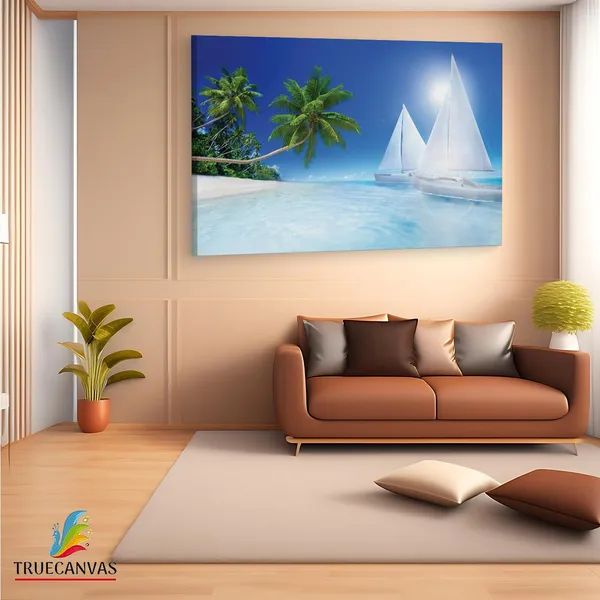 Multicolor_Summer_Tropical_Beach_Paradise,_Wooden_Framed_Canvas_Paintings_|_For_Living_Room_|_Bedroom_|_Office_|_Gallery_|_Ready_Wall_Mount_Canvas_Wall_Art_Painting_|_Size_-_12_X_18In,_Ct0602