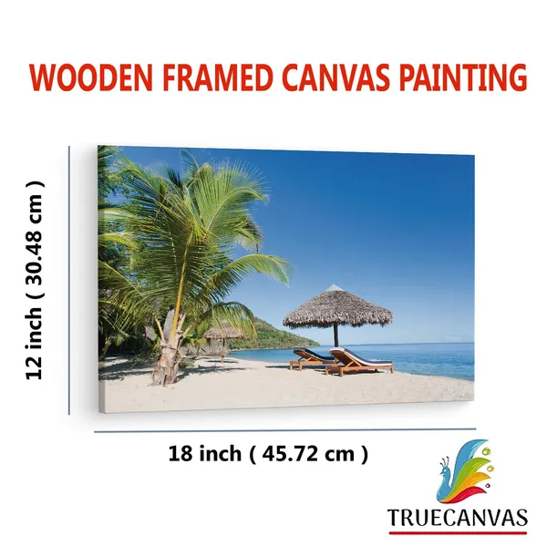 Multicolor_Maldives_Beach_Lounge,_Wooden_Framed_Canvas_Paintings_|_For_Living_Room_|_Bedroom_|_Office_|_Gallery_|_Ready_Wall_Mount_Canvas_Wall_Art_Painting_|_Size_-_12_X_18In,_Ct0603