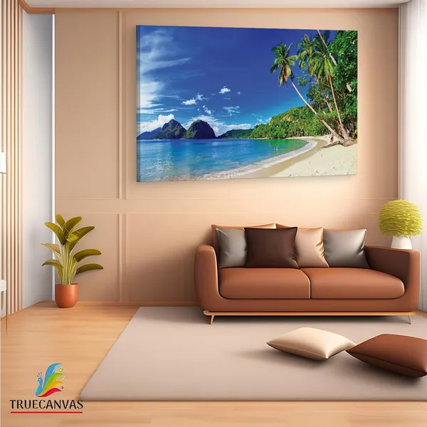 Multicolor_Beautiful_Tropical_Scenery,_Wooden_Framed_Canvas_Paintings_|_For_Living_Room_|_Bedroom_|_Office_|_Gallery_|_Ready_Wall_Mount_Canvas_Wall_Art_Painting_|_Size_-_12_X_18In,_Ct0604