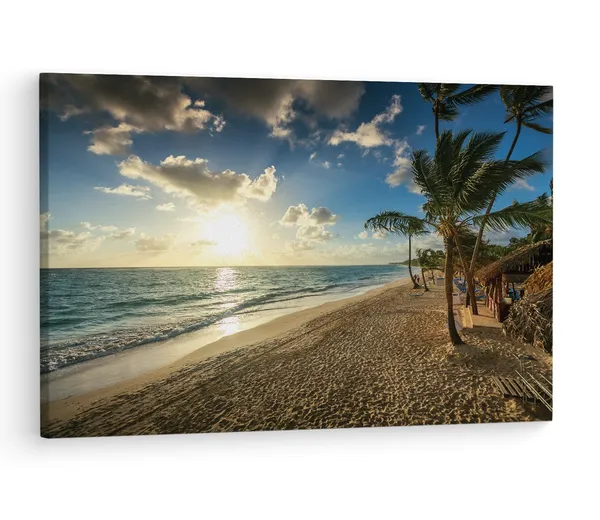 Multicolor_Beautiful_Caribbean_Vacation,_Wooden_Framed_Canvas_Paintings_|_For_Living_Room_|_Bedroom_|_Office_|_Gallery_|_Ready_Wall_Mount_Canvas_Wall_Art_Painting_|_Size_-_12_X_18In,_Ct0608
