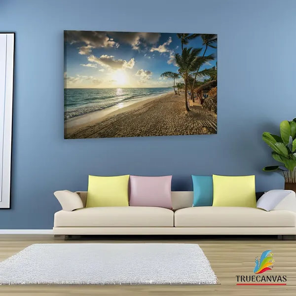 Multicolor_Beautiful_Caribbean_Vacation,_Wooden_Framed_Canvas_Paintings_|_For_Living_Room_|_Bedroom_|_Office_|_Gallery_|_Ready_Wall_Mount_Canvas_Wall_Art_Painting_|_Size_-_12_X_18In,_Ct0608