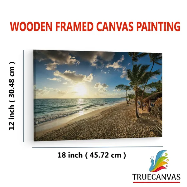Multicolor_Beautiful_Caribbean_Vacation,_Wooden_Framed_Canvas_Paintings_|_For_Living_Room_|_Bedroom_|_Office_|_Gallery_|_Ready_Wall_Mount_Canvas_Wall_Art_Painting_|_Size_-_12_X_18In,_Ct0608