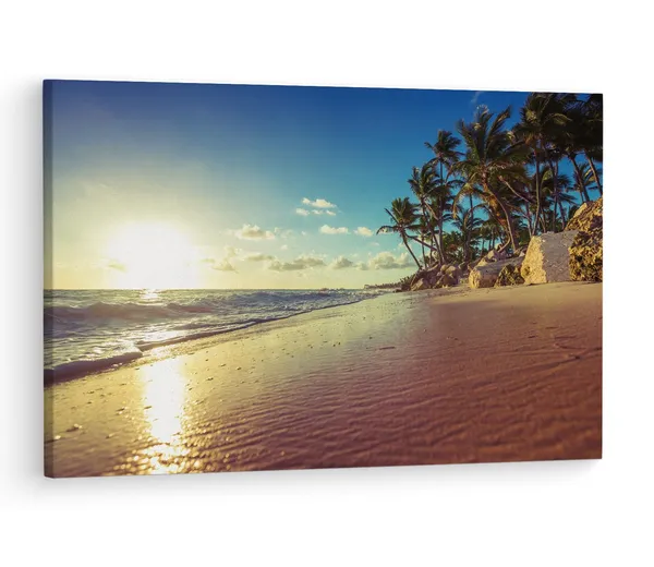 Multicolor_Paradise_Tropical_Island_Beach,_Wooden_Framed_Canvas_Paintings_|_For_Living_Room_|_Bedroom_|_Office_|_Gallery_|_Ready_Wall_Mount_Canvas_Wall_Art_Painting_|_Size_-_12_X_18In,_Ct0611